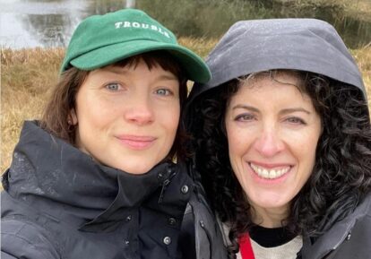 Caitriona Balfe and Maril Davis behind the scenes of 'Outlander' Season 8