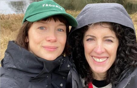 Caitriona Balfe and Maril Davis behind the scenes of 'Outlander' Season 8