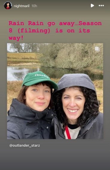 Caitriona Balfe and Maril Davis behind the scenes of 'Outlander' Season 8