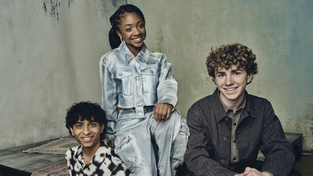 'Percy Jackson and the Olympians' stars Aryan Simhadri, Leah Sava Jeffries, and Walker Scobell in TV Insider/TV Guide Magazine's TCA Winter 2024 Press Tour Studio