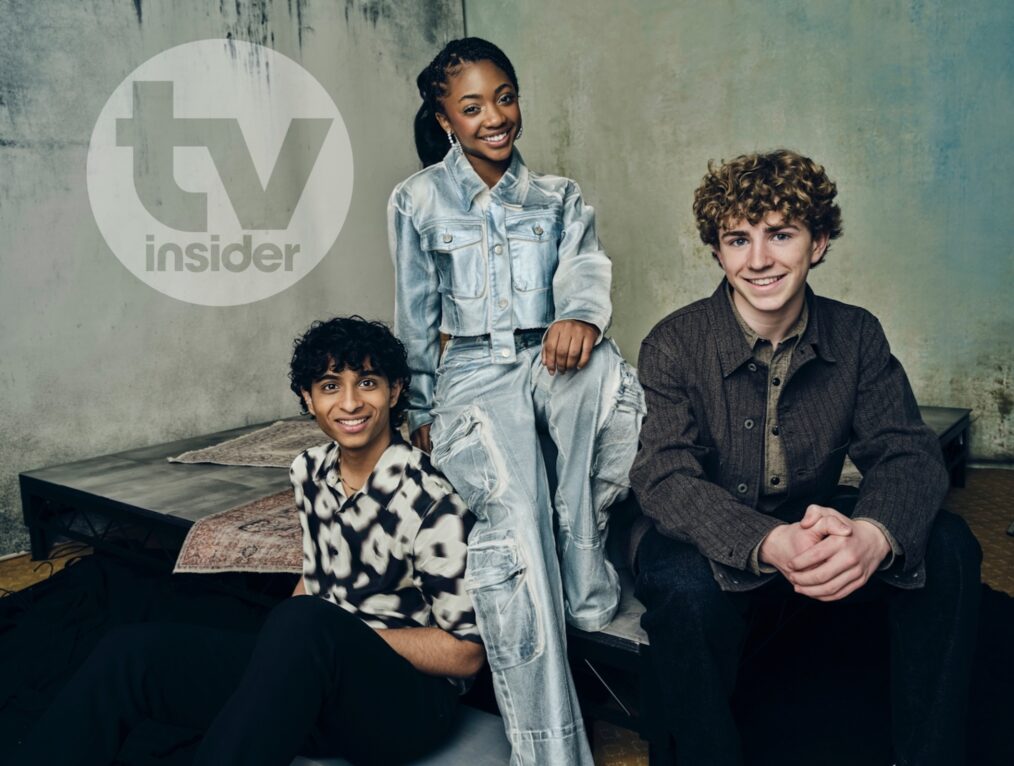 'Percy Jackson and the Olympians' stars Aryan Simhadri, Leah Sava Jeffries, and Walker Scobell in TV Insider/TV Guide Magazine's TCA Winter 2024 Press Tour Studio