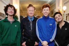 Martin Herlihy, Conan O'Brien, Ben Marshall, and John Higgins record a live taping of Conan O'Brien Needs a Friend at Brooklyn Academy of Music