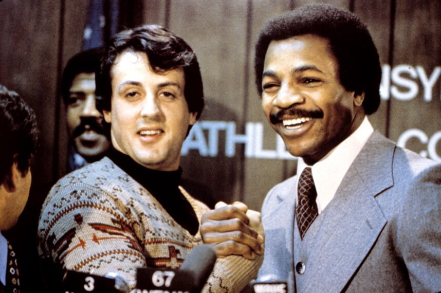 Sylvester Stallone and Carl Weathers in 'Rocky'