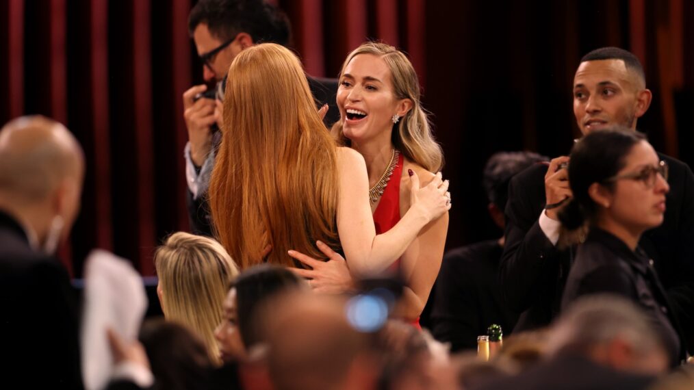 Jessica Chastain and Emily Blunt at the 2024 SAG Awards