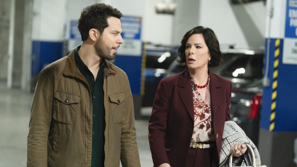 Skylar Astin as Todd and Marcia Gay Harden in 'So Help Me Todd' - Season 2, Episode 1