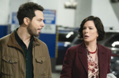 Skylar Astin as Todd and Marcia Gay Harden in 'So Help Me Todd' - Season 2, Episode 1