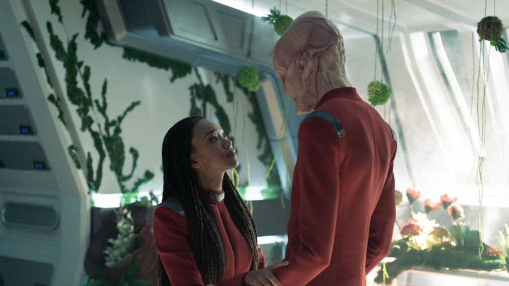 Sonequa Martin-Green as Burnham and Doug Jones as Saru — 'Star Trek: Discovery' Season 5