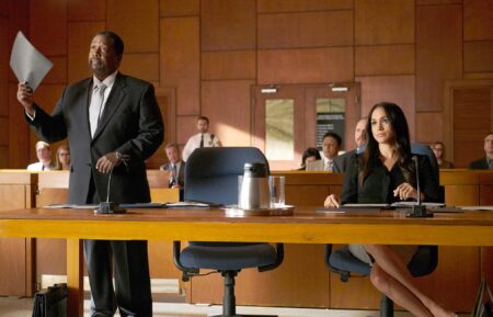 Wendell Pierce as Robert Zane, Meghan Markle as Rachel Zane in 'Suits' Season 7