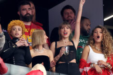 Ice Spice, Taylor Swift, and Blake Lively at the 2024 Super Bowl