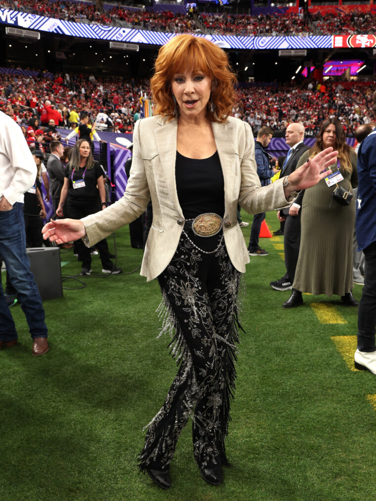 Reba McEntire at the 2024 Super Bowl