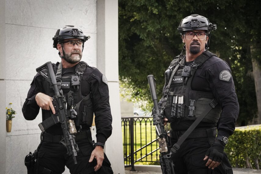 Jay Harrington as David "Deacon" Kay and Shemar Moore as Daniel "Hondo" Harrelson — 'S.W.A.T.' Season 7 Episode 3