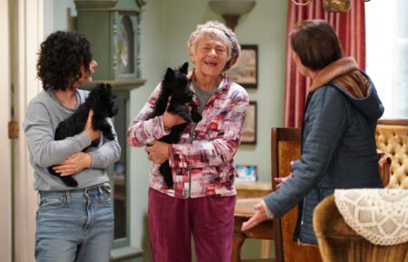 Sara Gilbert, Estelle Parsons, and Laurie Metcalf in 'The Conners' Season 6