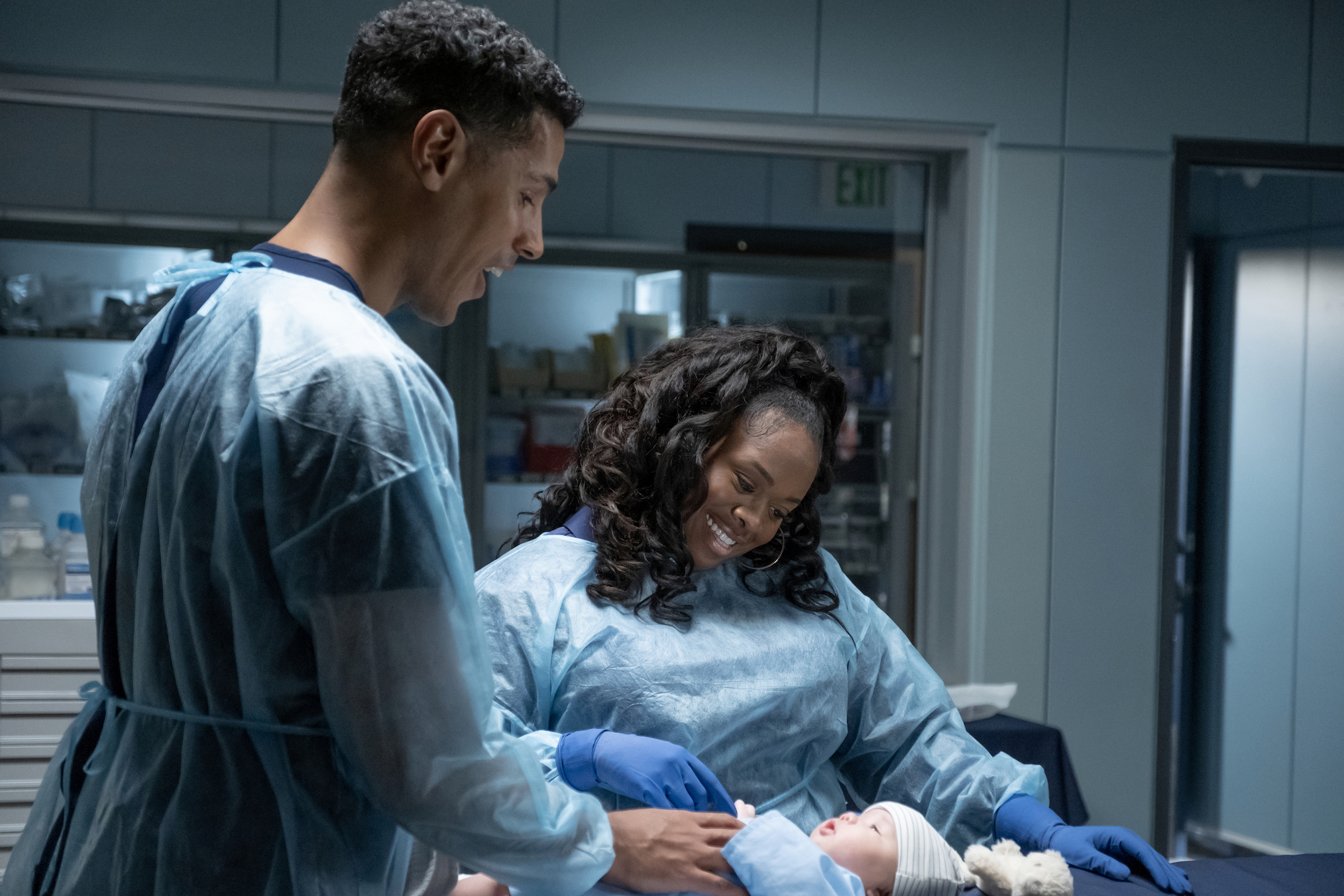 Chuku Modu and Bria Henderson in The Good Doctor - 'Baby, Baby, Baby'