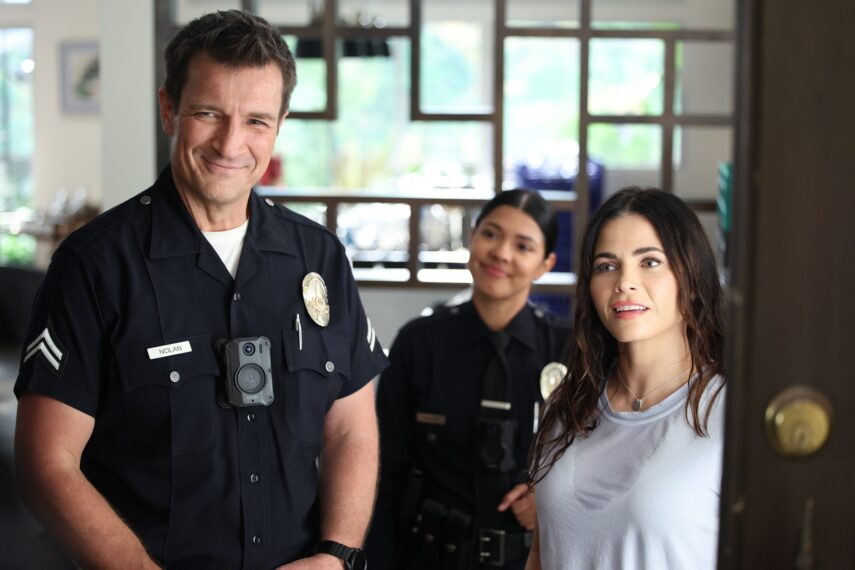 Nathan Fillion, Lisseth Chavez, and Jenna Dewan in 'The Rookie' Season 6