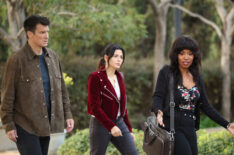 Nathan Fillion, Jenna Dewan, and Akilah Hughes in 'The Rookie' Season 6 Episode 2