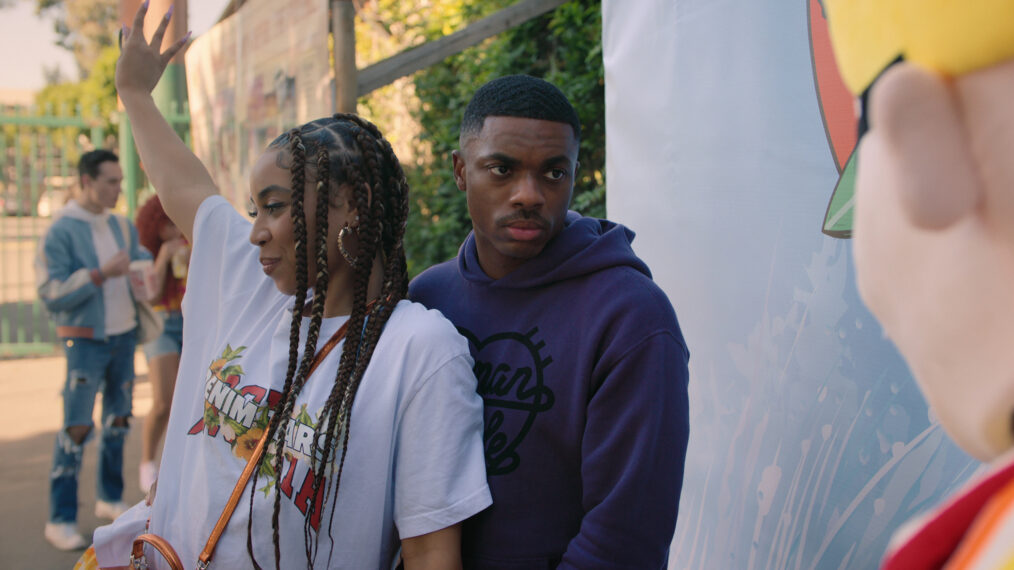 Andrea Ellsworth as Deja and Vince Staples as himself in 'The Vince Staples Show'