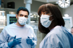 Hamza Haq as Dr. Bashir Hamed, Ayisha Issa as Dr. June Curtis in 'Transplant' Season 3 finale