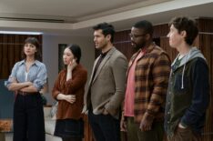 Eiza González as Auggie Salazar, Jess Hong as Jin Cheng, Saamer Usmani as Raj Varma, Jovan Adepo as Saul Durand, Alex Sharp as Will Downing in 3 Body Problem - Season 1, Episode 3