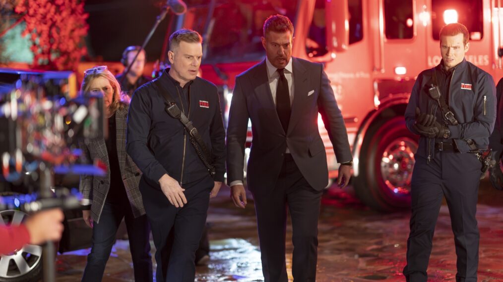 Peter Krause, Jesse Palmer, and Oliver Stark — '9-1-1' Episode 100 - 'Buck Bothered and Bewildered'