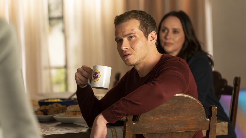 Oliver Stark and Jennifer Love Hewitt — '9-1-1' Episode 100 - 'Buck Bothered and Bewildered'
