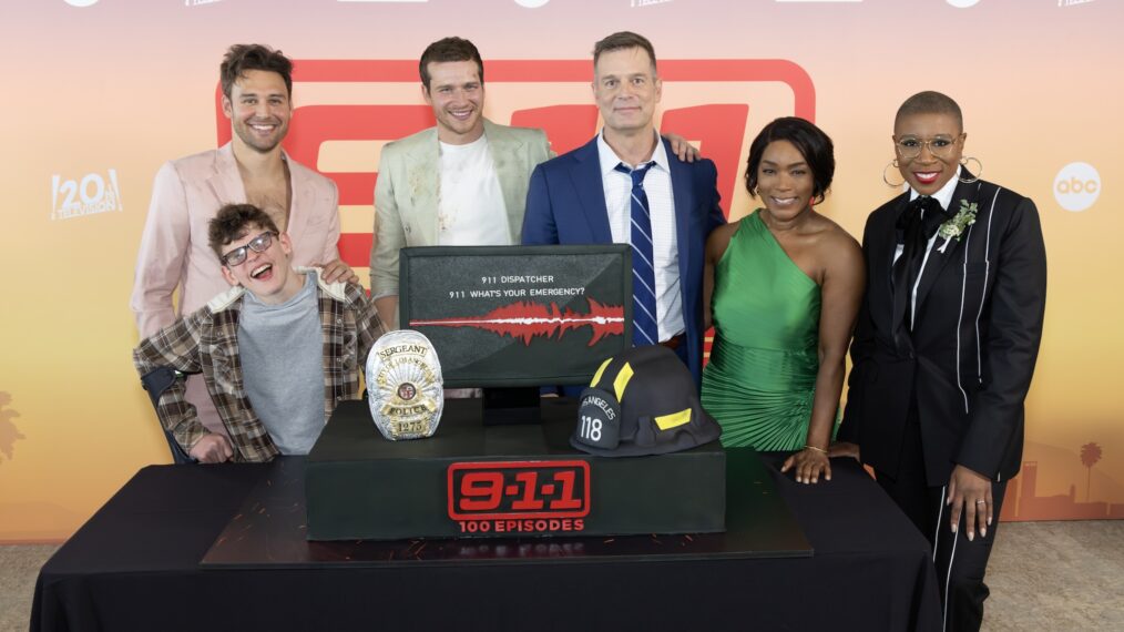 Ryan Guzman, Gavin McHugh, Oliver Stark, Peter Krause, Angela Bassett, and Aisha Hinds — '9-1-1' Episode 100 Celebration