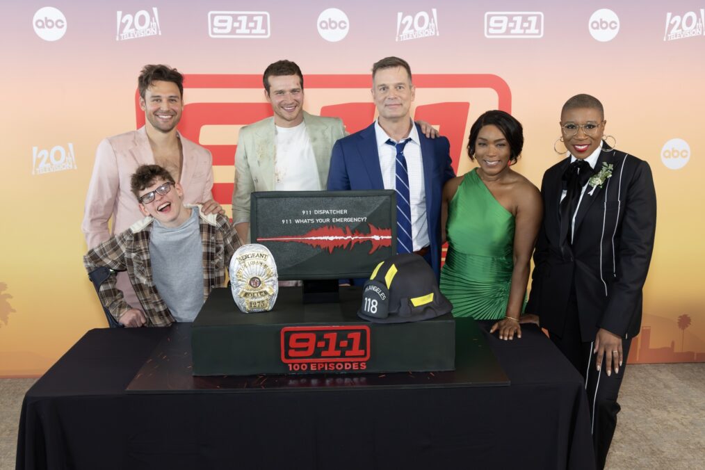 Ryan Guzman, Gavin McHugh, Oliver Stark, Peter Krause, Angela Bassett, and Aisha Hinds — '9-1-1' Episode 100 Celebration