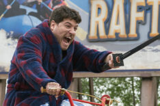 Adam Pally rides a bike in Knuckles