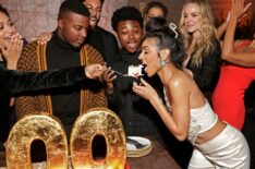 Chelsea Tavares eats a piece of cake at “All American” 100th Episode and Season 6 Premiere Celebration Hosted by Warner Bros. Television, Los Angeles, California, USA - March 23, 2024. Photo credit: Todd Williamson/WBTVG