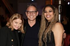 Sarah Schechter, Greg Berlanti, and Nkechi Okoro Carroll attend 'All American' 100th Episode and Season 6 Premiere Celebration Hosted by Warner Bros.