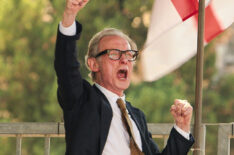 Bill Nighy cheers in The Beautiful Game