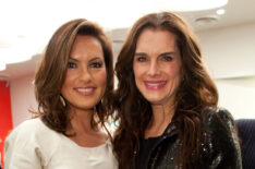 Mariska Hargitay and Brooke Shields attend the launch of the Joyful Wheel Of Transformation Pendant at Me&Ro on December 5, 2011 in New York City