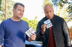 Chris O'Donnell (Special Agent G. Callen) and LL COOL J (Special Agent Sam Hanna) in NCIS