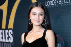 Kaileen Chang arrives on the red carpet during Los Angeles Fashion Week