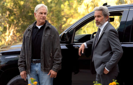 Mark Harmon as NCIS Special Agent Leroy Jethro Gibbs, Gary Cole as FBI Special Agent Alden Parker in NCIS