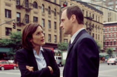 Mariska Hargitay as Detective Olivia Benson, Christopher Meloni as Detective Elliot Stabler in Law & Order: Special Victims Unit