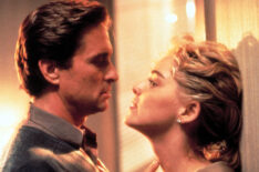 Michael Douglas and Sharon Stone in Basic Instinct