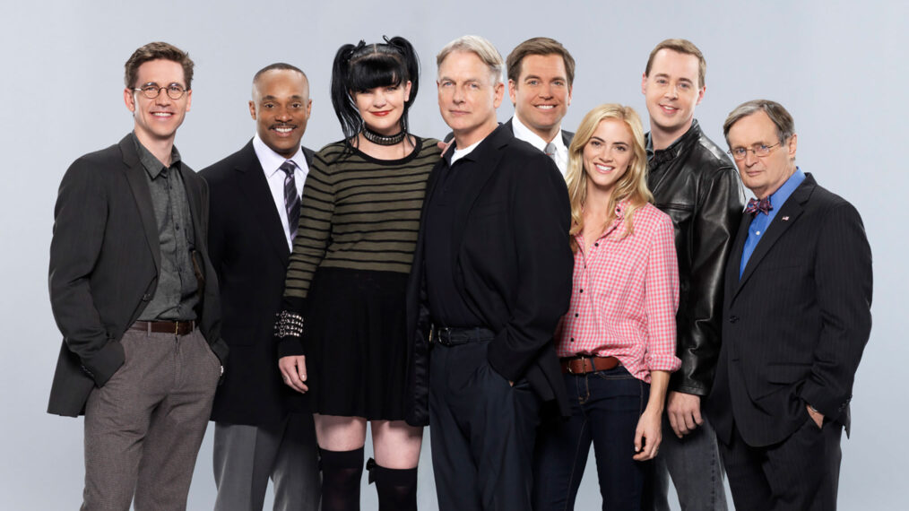 Cast of NCIS, Brian Dietzen, Rocky Carroll, Pauley Perrette, Mark Harmon, Michael Weatherly, Emily Wickersham, Sean Murray and David McCallum