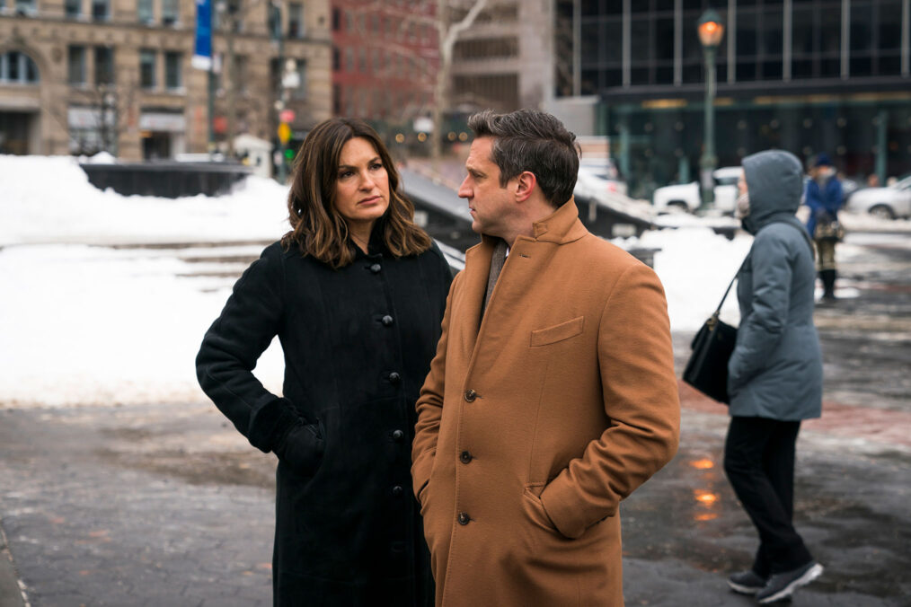 Mariska Hargitay as Lieutenant Olivia Benson, Raul Esparza as A.D.A. Rafael Barba in Law & Order: Special Victims Unit - 'The Undiscovered Country'