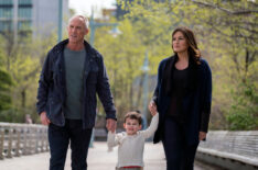 Robert John Burke as Captain Ed Tucker, Jack Nawada-Braunwart as Noah Porter Benson, Mariska Hargitay as Lieutenant Olivia Benson in Law & Order: Special Victims Unit