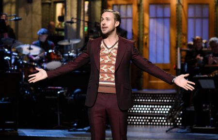 Host Ryan Gosling during the opening monologue in studio 8H on September 30, 2017