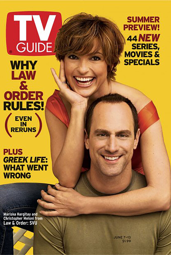 Mariska Hargitay and Christopher Meloni of Law & Order: Special Victims Unit on the cover of TV Guide Magazine