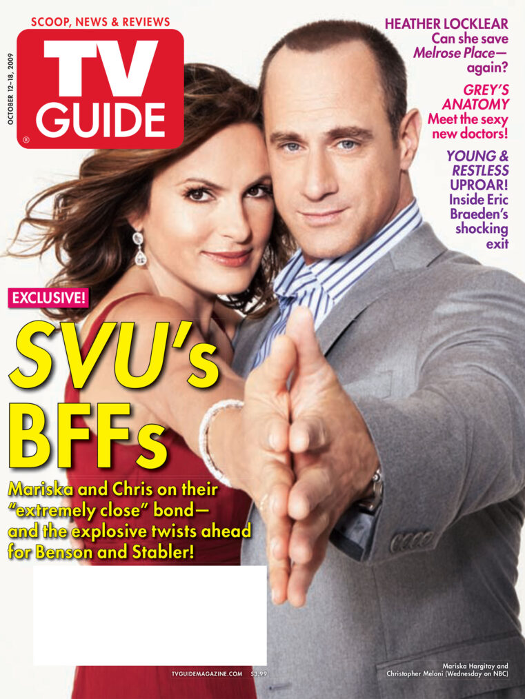 Mariska Hargitay and Christopher Meloni of Law & Order: Special Victims Unit on the cover of TV Guide Magazine - Oct 2009