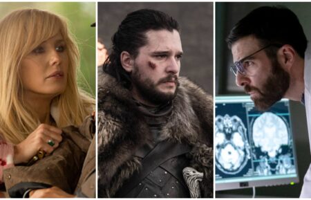 Kelly Reilly in Yellowstone, Kit Harington in Game of Thrones, and Zachary Quinto in Dr. Wolf