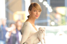 Singer Taylor Swift and Cat are seen in Soho on September 16, 2014 in New York City