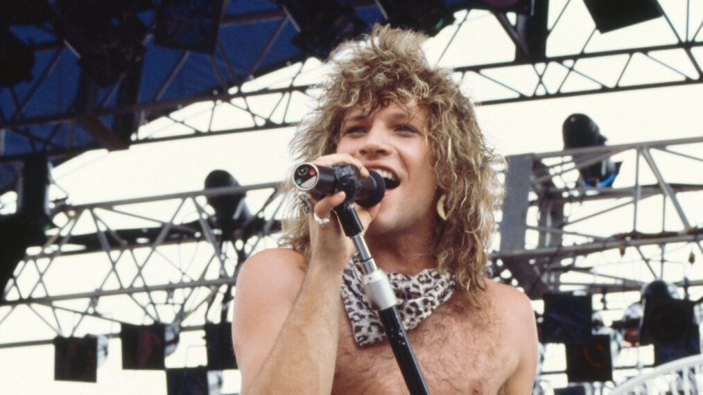 Jon Bon Jovi of US rock band Bon Jovi performs at summer rock festival 'Super Rock 84' on their first visit to Japan, Naogoya Baseball Stadium, Aichi, Japan, 4th August 1984.