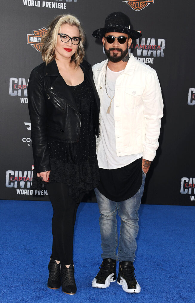 AJ McLean and Rochelle McLean at the premiere of 'Captain America: Civil War' premiere