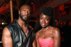 Aldis Hodge and Danai Gurira at the Vanity Fair Oscar Party