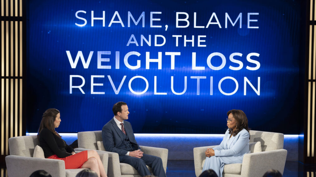 Oprah Winfrey, Dr. Amanda Velazquez, and Dr. W. Scott Butsch in 'An Oprah Special: Shame, Blame and the Weight Loss Revolution'