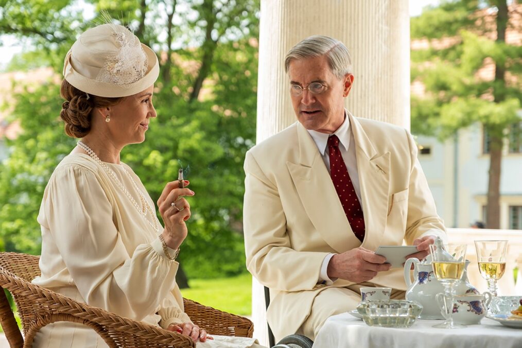 Sofia Helin as Crown Princess Martha, Kyle MacLachlan as President Franklin D. Roosevelt in 'Atlantic Crossing'