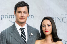 Kaya Scodelario and Benjamin Walker attend 'The Lord Of The Rings: The Rings Of Power' World Premiere at Leicester Square on August 30, 2022